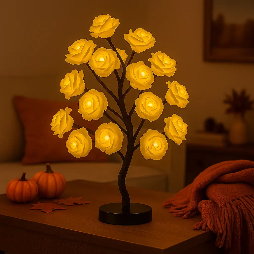Dekorativer LED-Blumenbaum mit rosa Blüten für stimmungsvolle Innenbeleuchtung 40cm | Sansoti