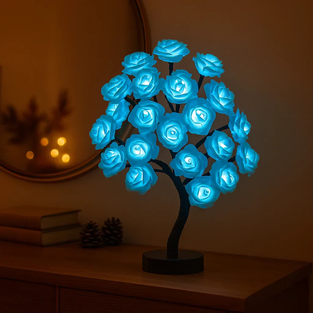 Dekorativer LED-Blumenbaum mit rosa Blüten für stimmungsvolle Innenbeleuchtung 40cm | Sansoti