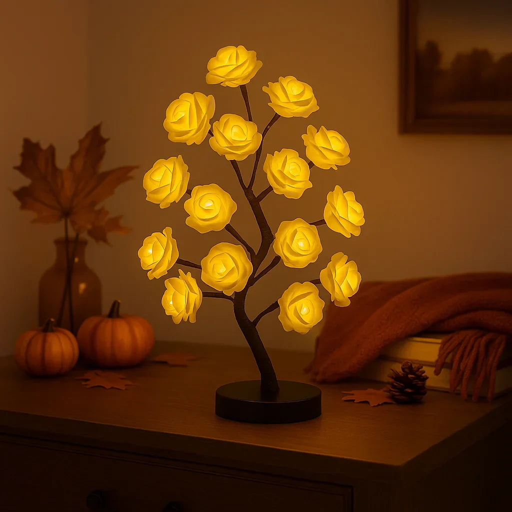 Dekorativer LED-Blumenbaum mit rosa Blüten für stimmungsvolle Innenbeleuchtung 40cm | Sansoti