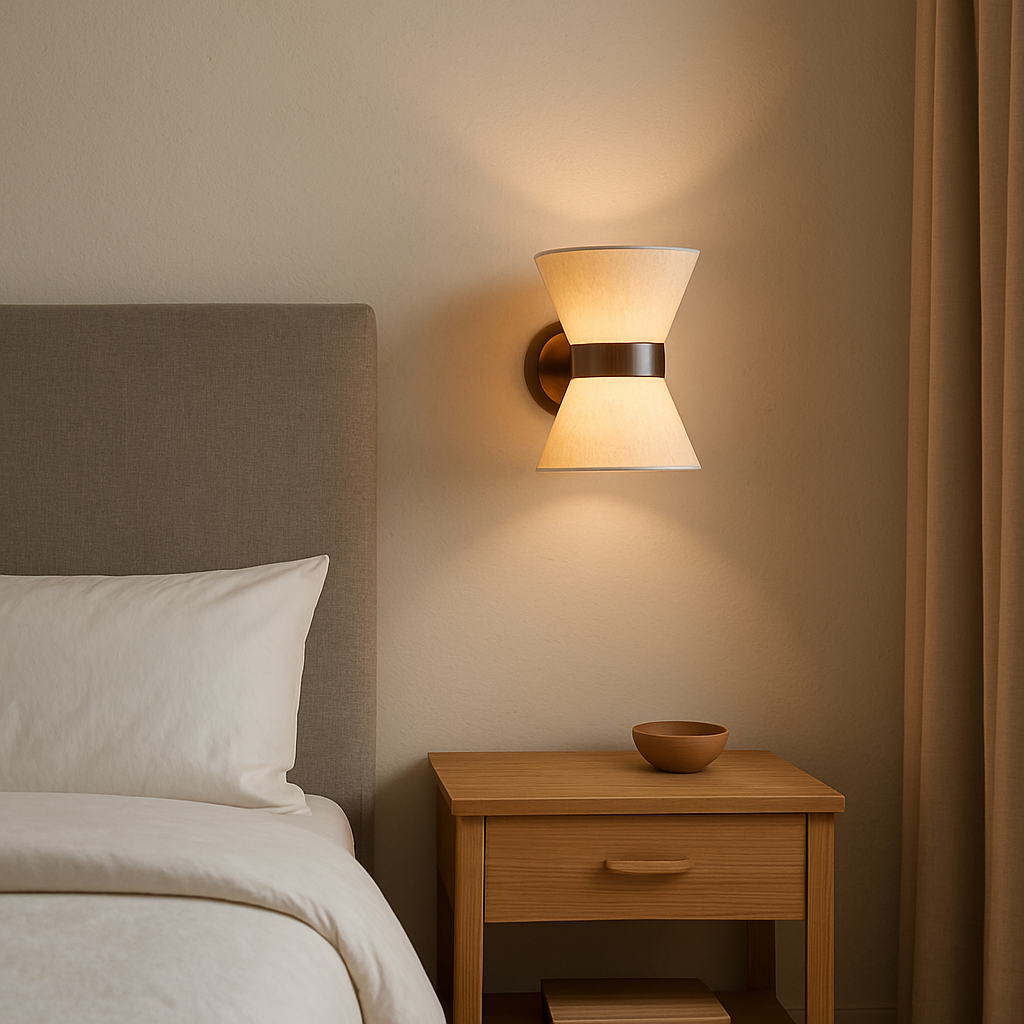 Wabi Sabi Seiden-Wandlampe G9 Ø24cm Warmes Licht Wandbeleuchtung Schlafzimmer Wohnzimmer Japandi Design | Sansoti