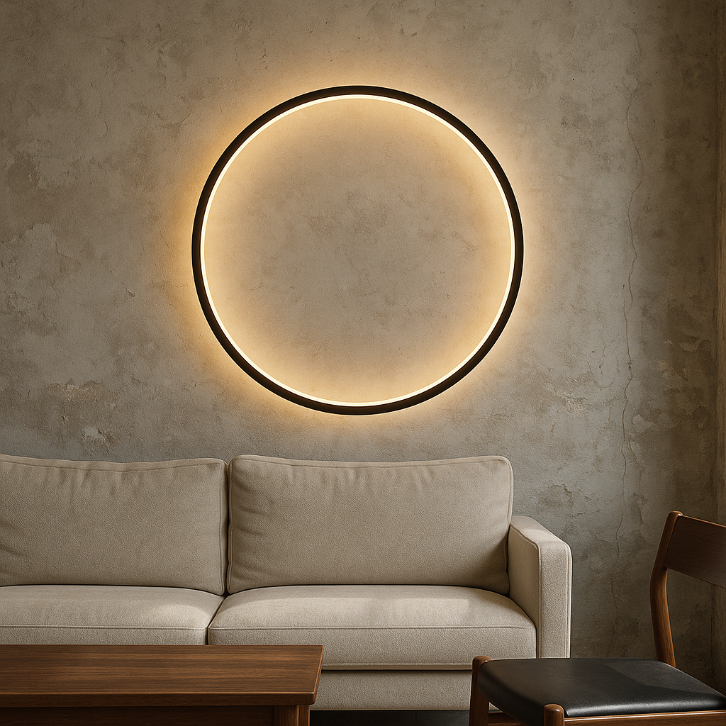 Myka's Ring Wandlamp LED 7W-30W Zwart Wandlamp Interieur Sfeerverlichting Ronde Designlamp Minimalistisch | Sansoti