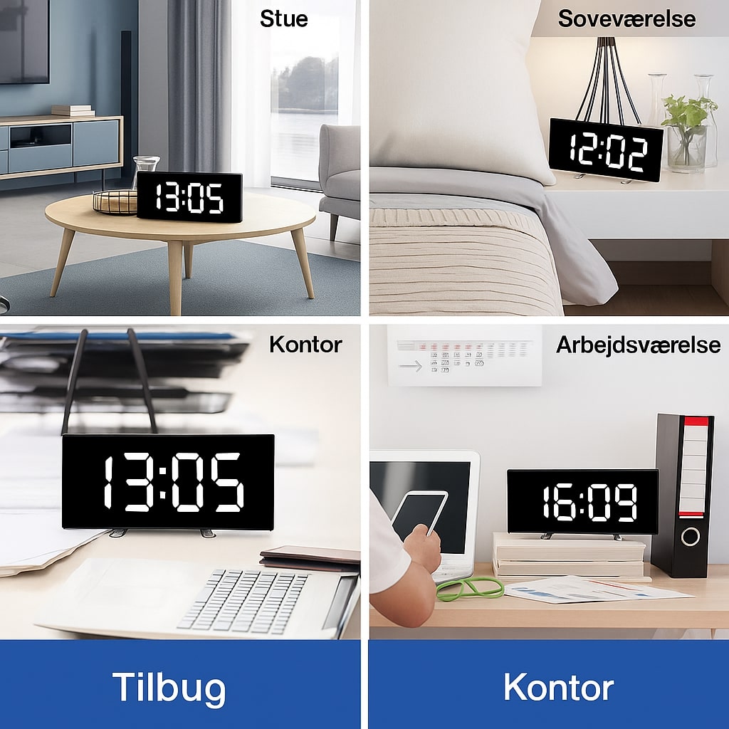 Digitale LED-Wecker mit gebogenem Display – Automatische Lichtsteuerung & großes Display | Sansoti