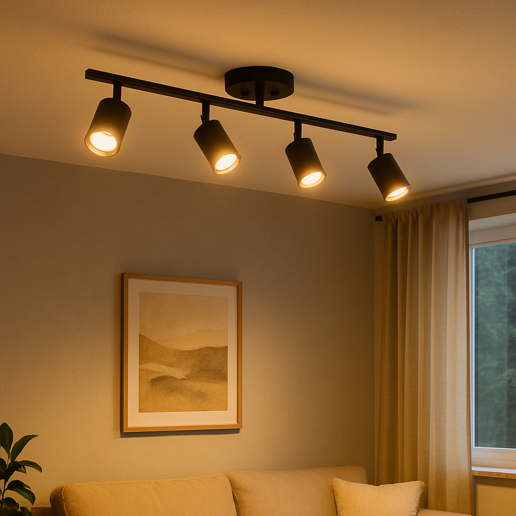 Modern 4-head ceiling lamp GU10 aluminum black living room kitchen lighting adjustable spots ceiling lamp modern design | Sansoti