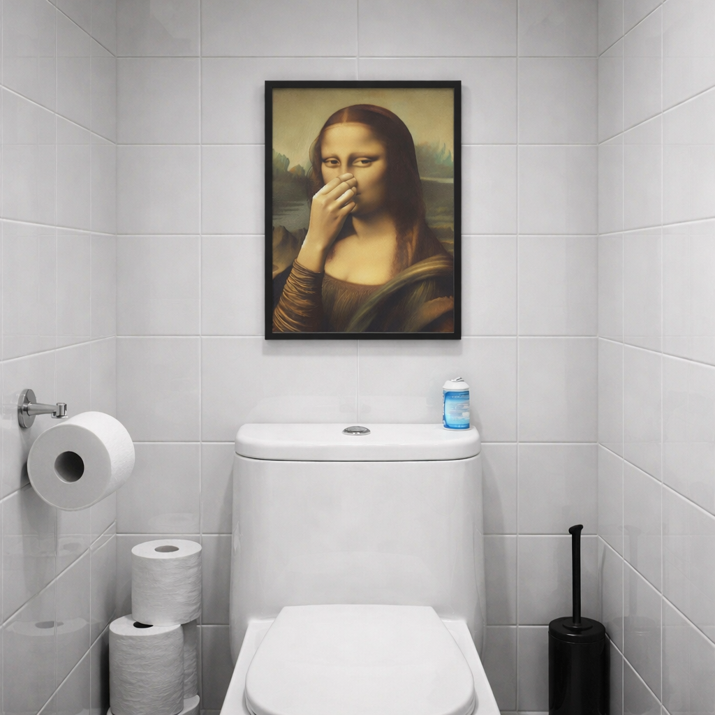 Canvas Bathroom Wall Decoration 30x40 cm Moisture-Resistant Humorous Artwork Toilet Wall Sign Hanging System | Sansoti