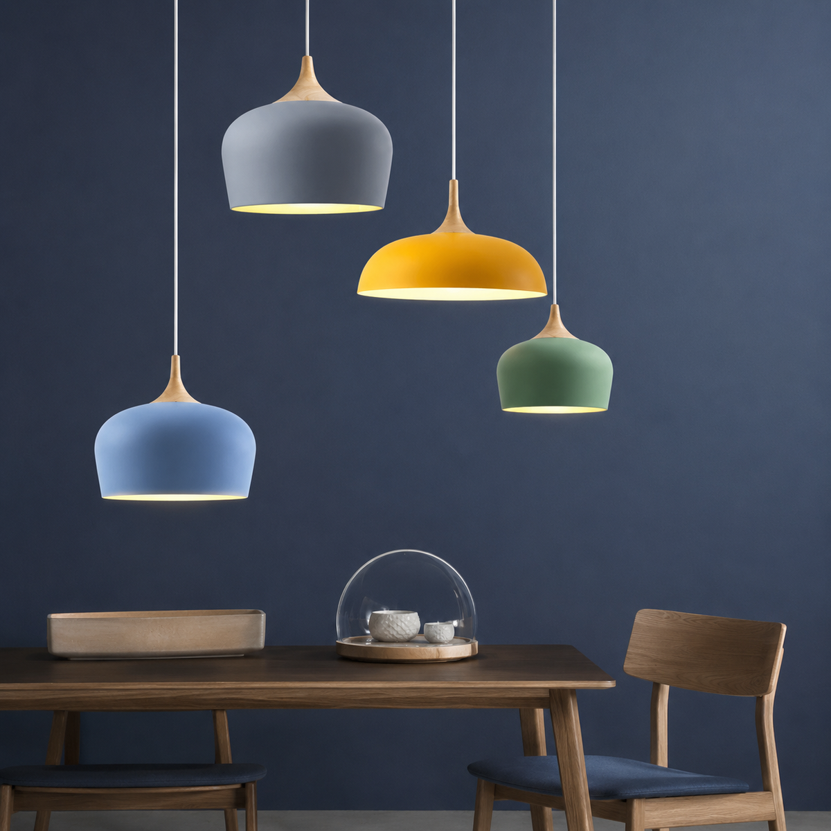 Hanglamp met Verstelbare Hoogte en Aluminium Kap voor Tafel, Keuken, Eetkamer, Leeshoek en Slaapkamer Sfeerverlichting | Sansoti