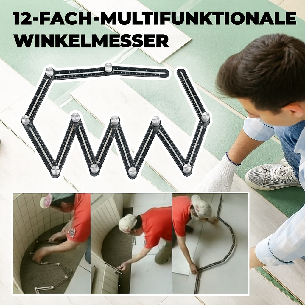 Verstelbare hoekmeter voor doe-het-zelvers met 6 of 12 flexibele segmenten voor nauwkeurig opmeten van hoeken | Sansoti