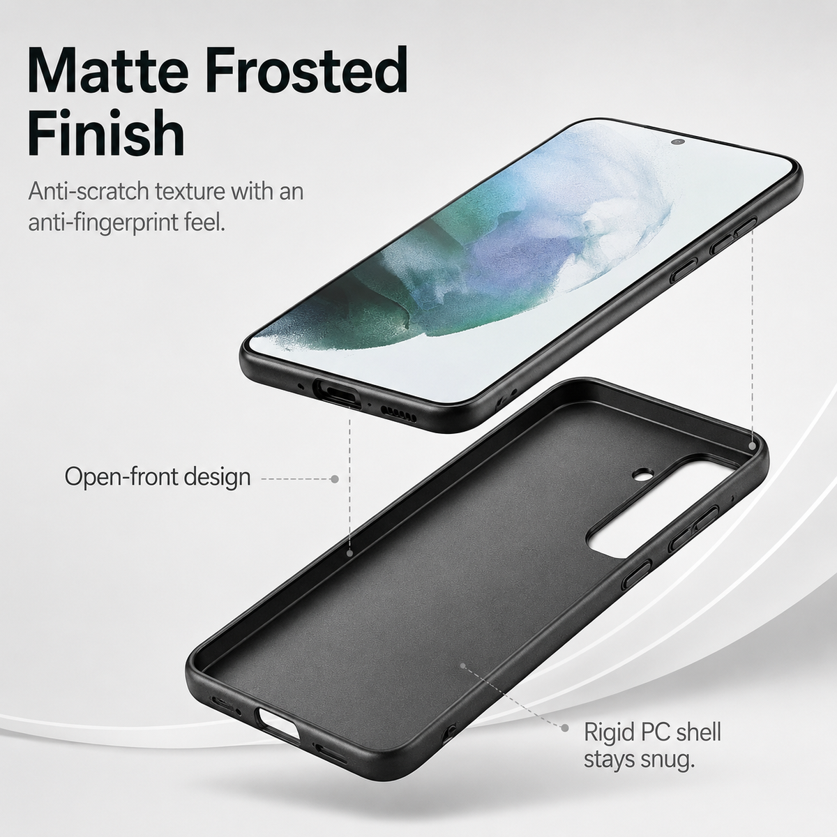 Ultra-Thin Matte Phone Case for Samsung Galaxy - Screen Edge Camera Protection Precision Fit Stylish | Sansoti