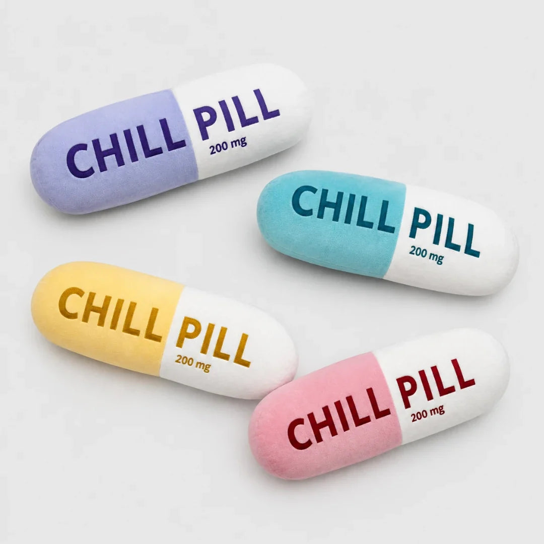 Coussin décoratif moelleux en forme de capsule 200 mg, détente, rose, jaune, bleu, violet, cadeau pour le salon | Sansoti