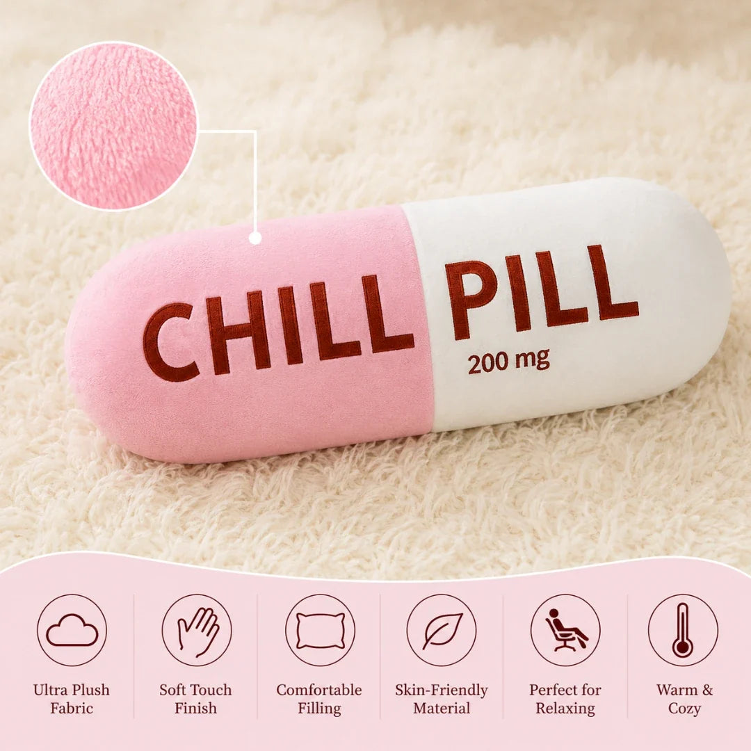 Decorative Capsule-Shaped Cushion 200mg Relaxation Plush Throw Pillow Pink Yellow Blue Purple Gift Living Room | Sansoti