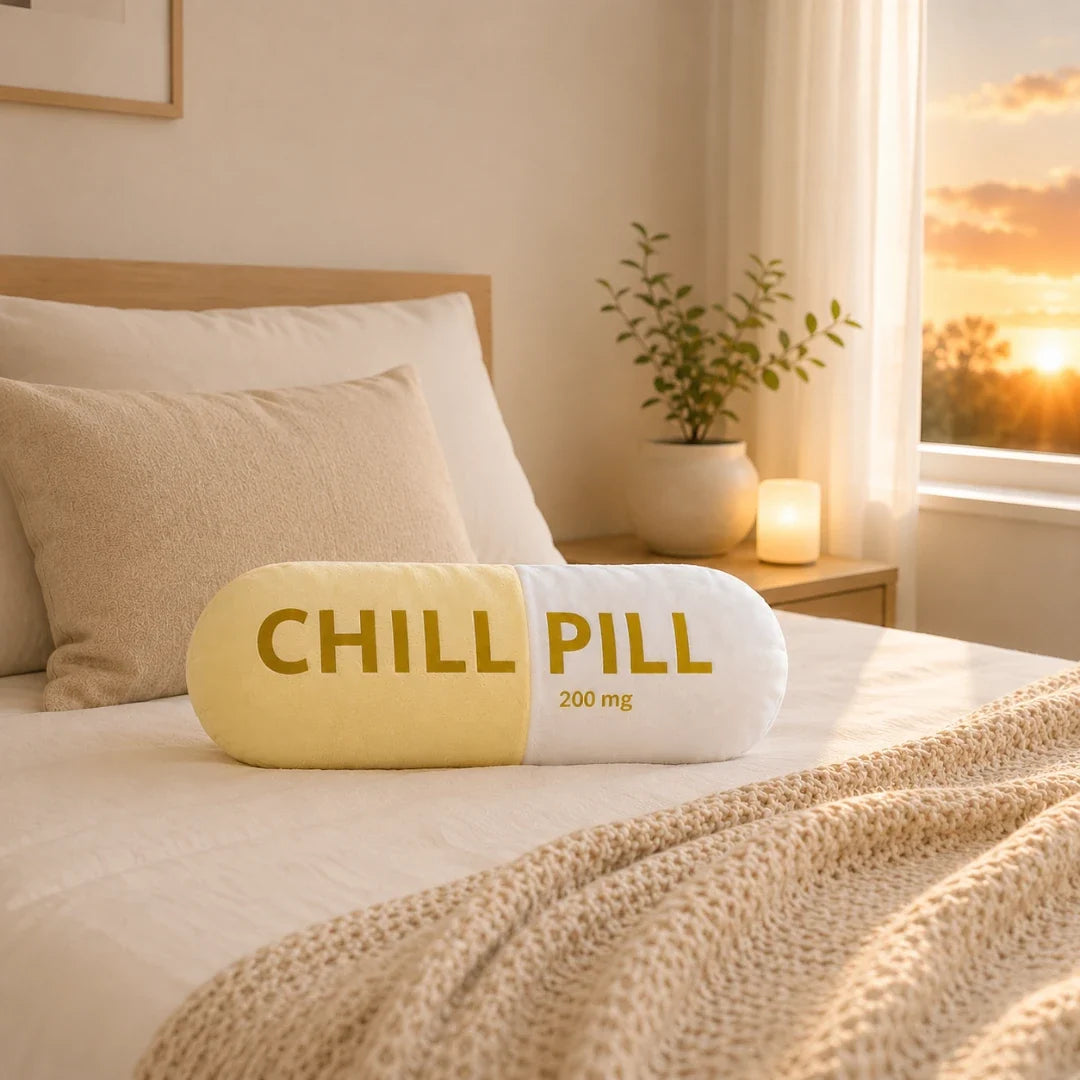 Decorative Capsule-Shaped Cushion 200mg Relaxation Plush Throw Pillow Pink Yellow Blue Purple Gift Living Room | Sansoti