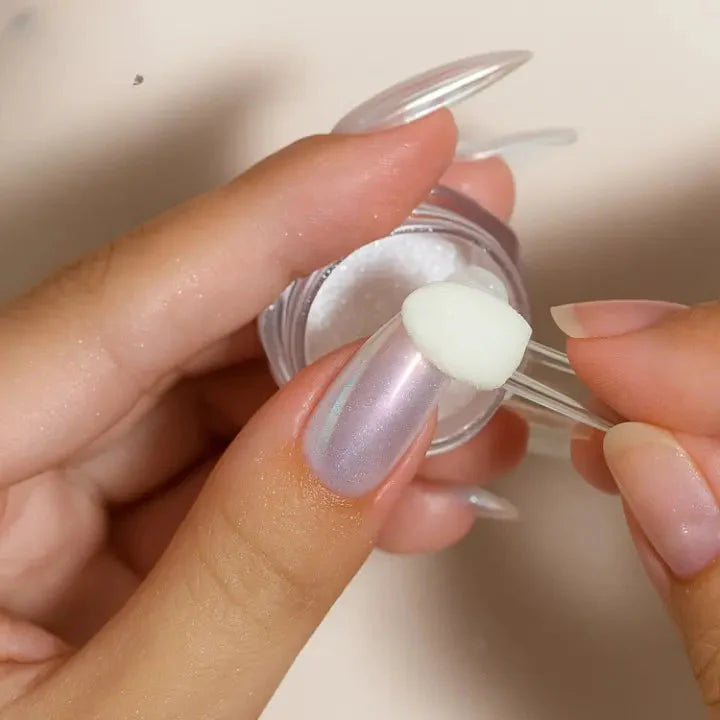 Chrome Powder for Nails Silver – Mirror Effect Nail Powder for Gel and Acrylic | Sansoti