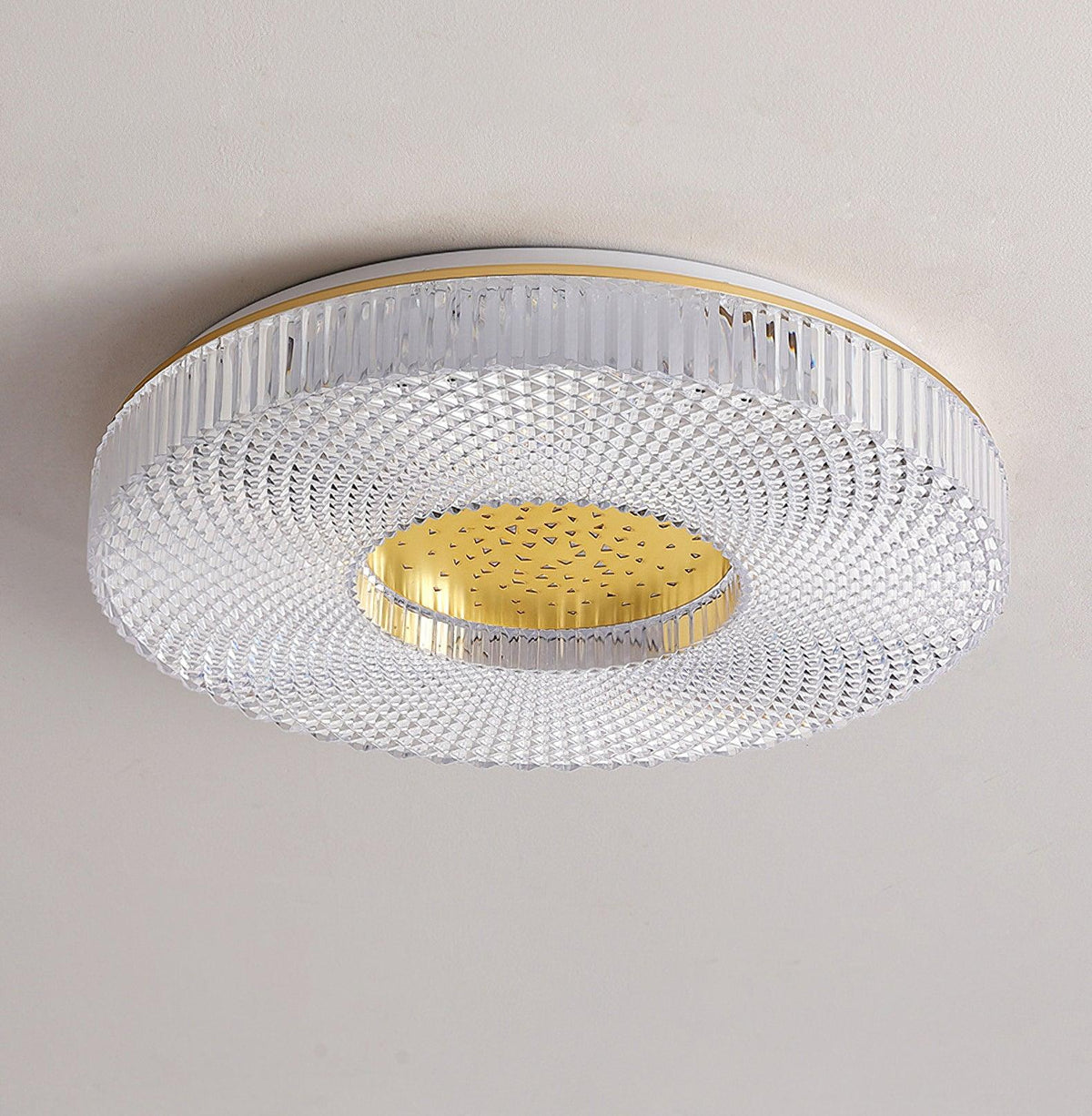 Deckenleuchte Acryl LED Modern Gold Weiß 40cm 50cm Dimmbar Wohnzimmer Schlafzimmer Flur Einbauleuchte Design | Sansoti