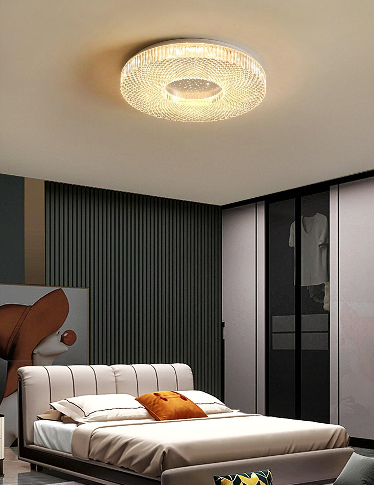 Deckenleuchte Acryl LED Modern Gold Weiß 40cm 50cm Dimmbar Wohnzimmer Schlafzimmer Flur Einbauleuchte Design | Sansoti