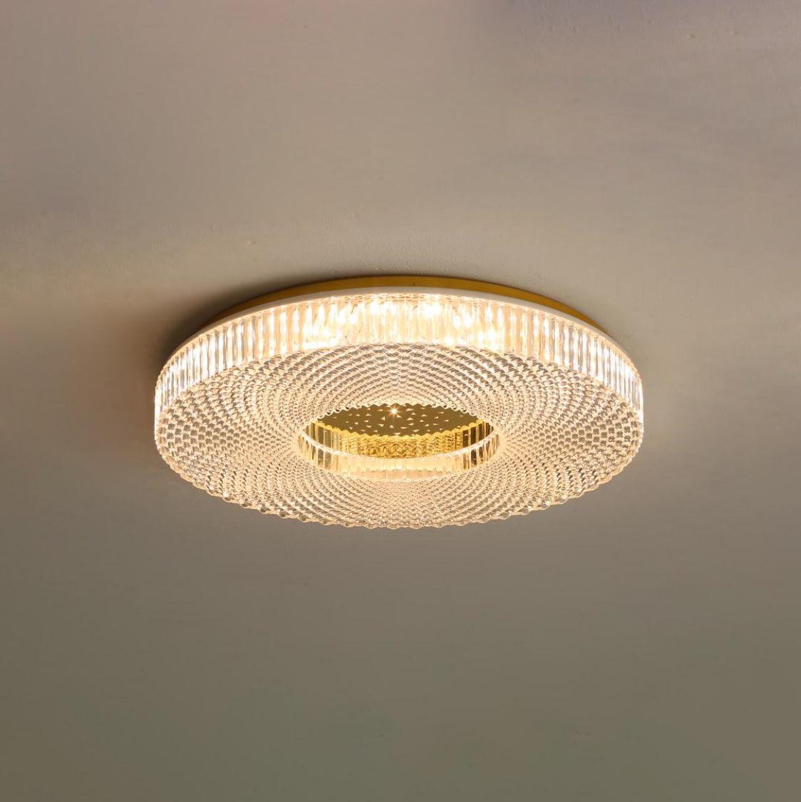 Deckenleuchte Acryl LED Modern Gold Weiß 40cm 50cm Dimmbar Wohnzimmer Schlafzimmer Flur Einbauleuchte Design | Sansoti