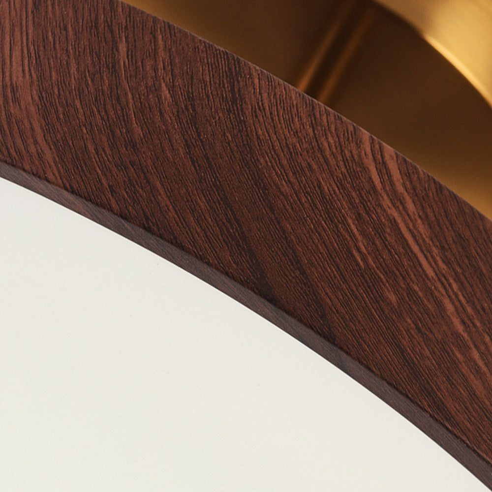 LED Deckenleuchte Holzoptik Gold Rund Halbaufbau Wohnzimmer Schlafzimmer Esszimmer Design Deckenbeleuchtung | Sansoti