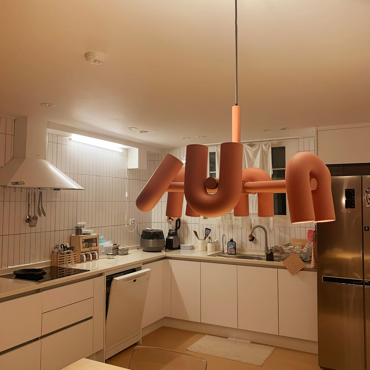 Modular Chandelier with U-Shaped Arms – Adjustable Design – Black, Gray, Orange or Blue – 3, 4, 6 or 8 Lights – Modern Statement Piece | Sansoti
