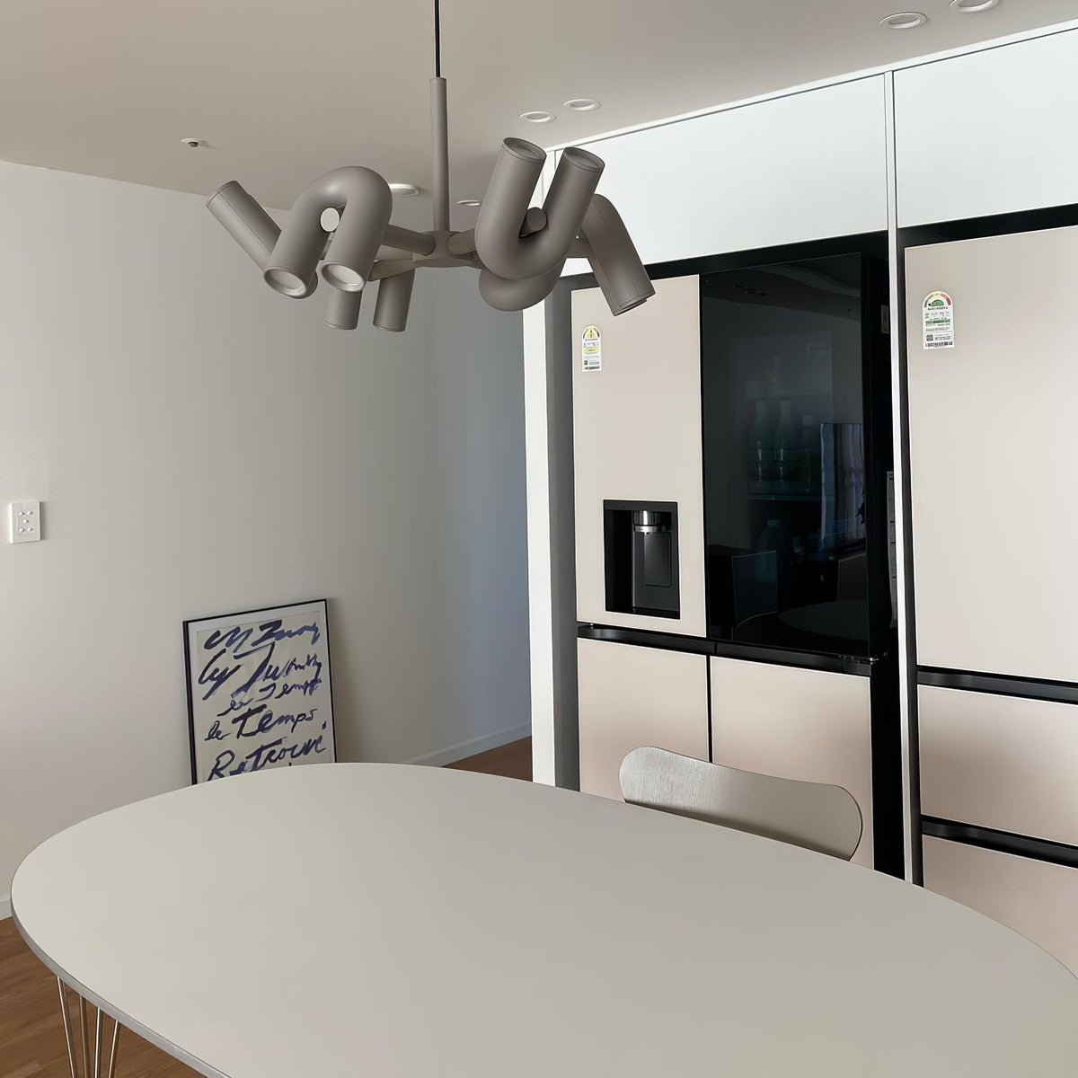 Modular Chandelier with U-Shaped Arms – Adjustable Design – Black, Gray, Orange or Blue – 3, 4, 6 or 8 Lights – Modern Statement Piece | Sansoti