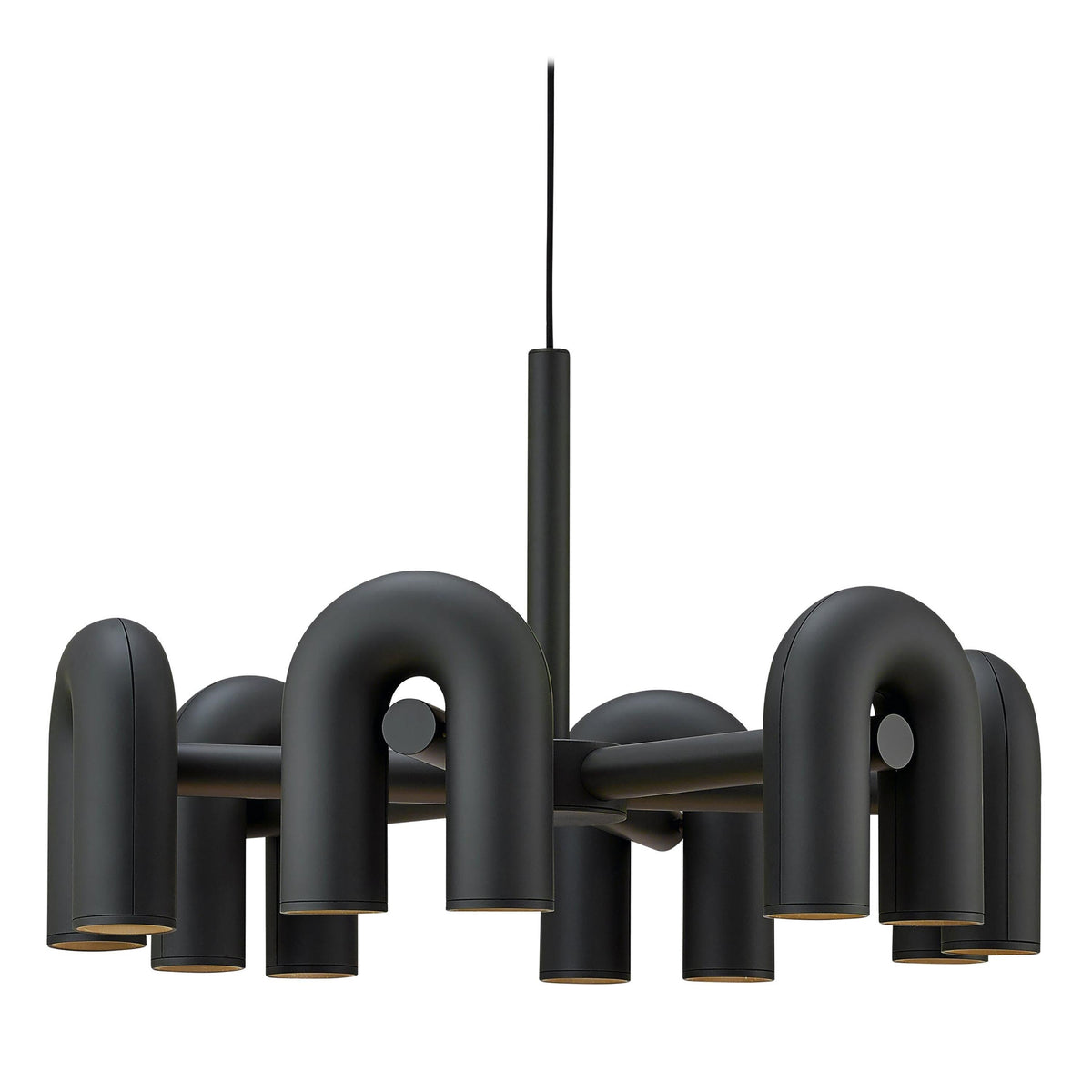 Modular Chandelier with U-Shaped Arms – Adjustable Design – Black, Gray, Orange or Blue – 3, 4, 6 or 8 Lights – Modern Statement Piece | Sansoti