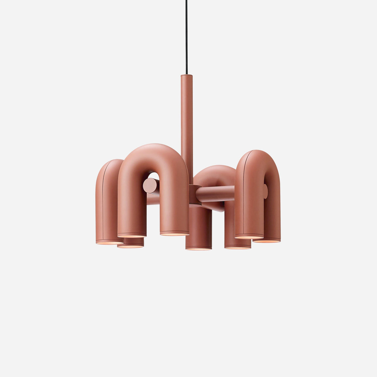 Modular Chandelier with U-Shaped Arms – Adjustable Design – Black, Gray, Orange or Blue – 3, 4, 6 or 8 Lights – Modern Statement Piece | Sansoti