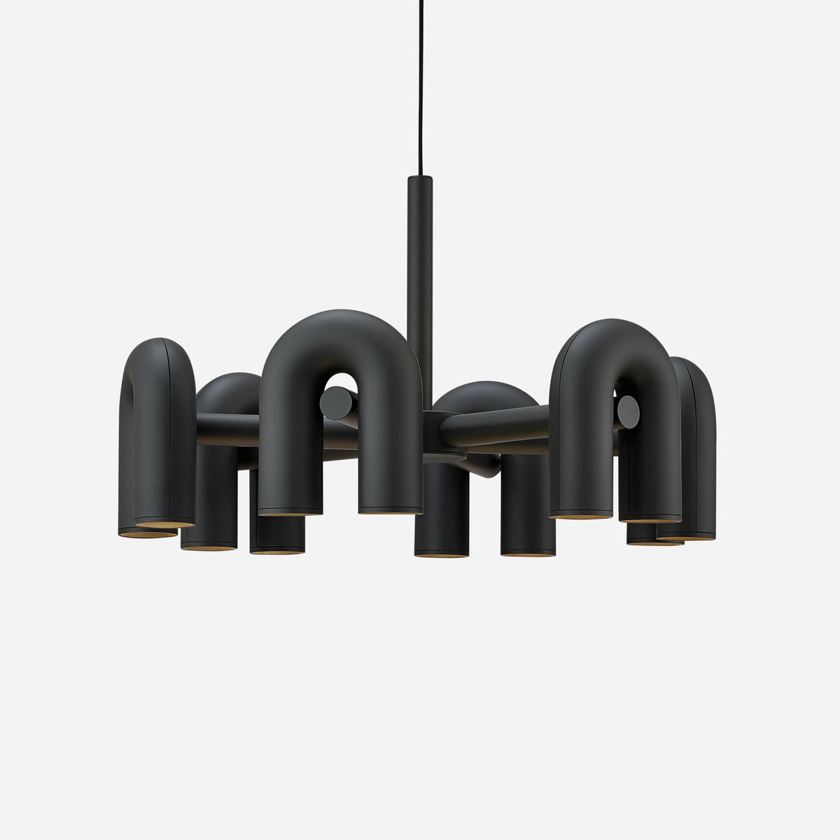Modular Chandelier with U-Shaped Arms – Adjustable Design – Black, Gray, Orange or Blue – 3, 4, 6 or 8 Lights – Modern Statement Piece | Sansoti