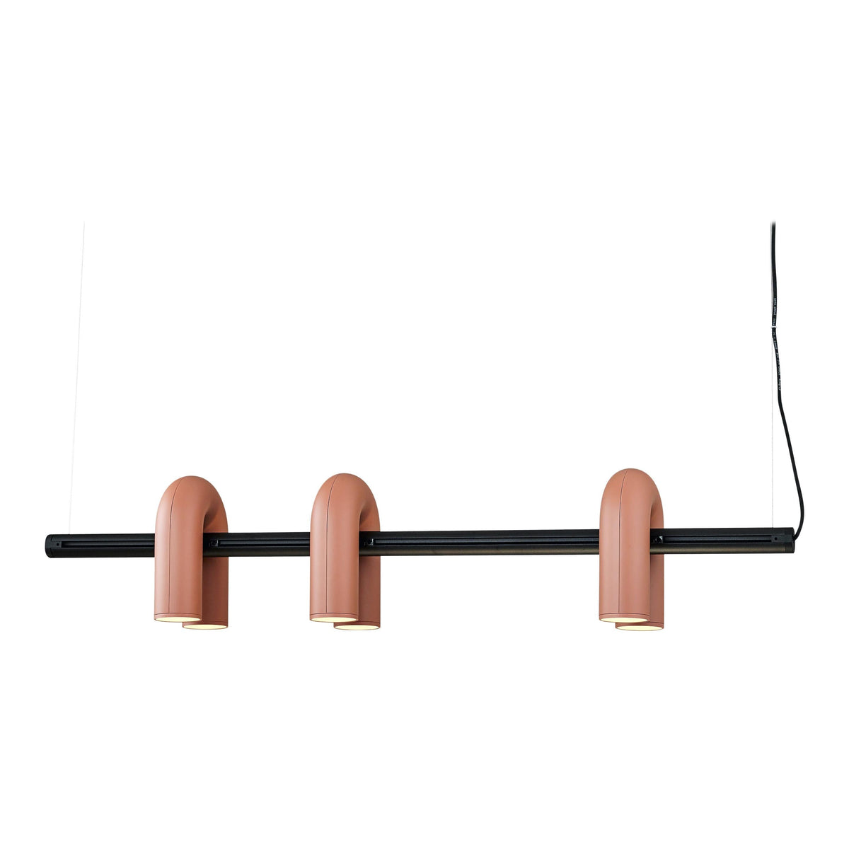 Modular Chandelier with U-Shaped Arms – Adjustable Design – Black, Gray, Orange or Blue – 3, 4, 6 or 8 Lights – Modern Statement Piece | Sansoti