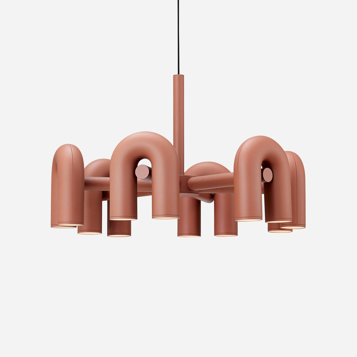 Modular Chandelier with U-Shaped Arms – Adjustable Design – Black, Gray, Orange or Blue – 3, 4, 6 or 8 Lights – Modern Statement Piece | Sansoti