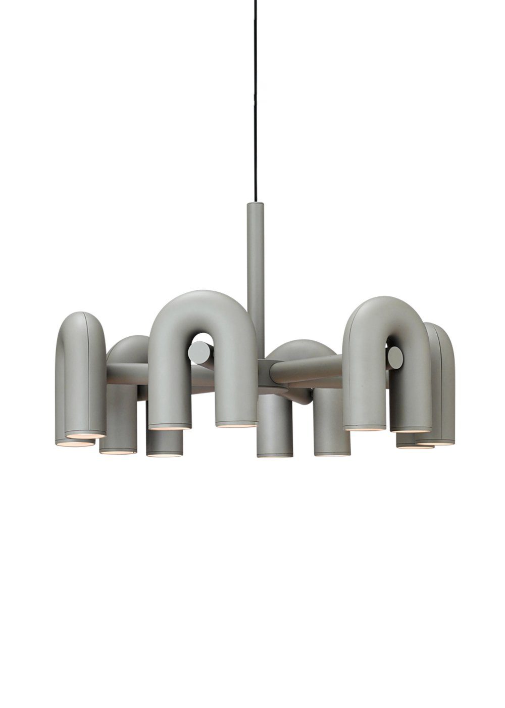 Modular Chandelier with U-Shaped Arms – Adjustable Design – Black, Gray, Orange or Blue – 3, 4, 6 or 8 Lights – Modern Statement Piece | Sansoti