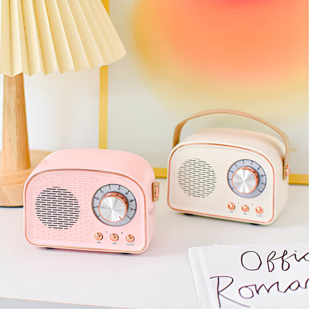 Retro Bluetooth Speaker 3W Vintage Design Wood Bedroom Office Wireless Speaker 50s Style Table Radio Look | Sansoti