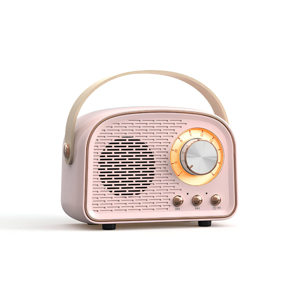 Retro Bluetooth Speaker 3W Vintage Design Hout Slaapkamer Kantoor Draadloze Luidspreker Jaren 50 Stijl Tafelradio Look | Sansoti