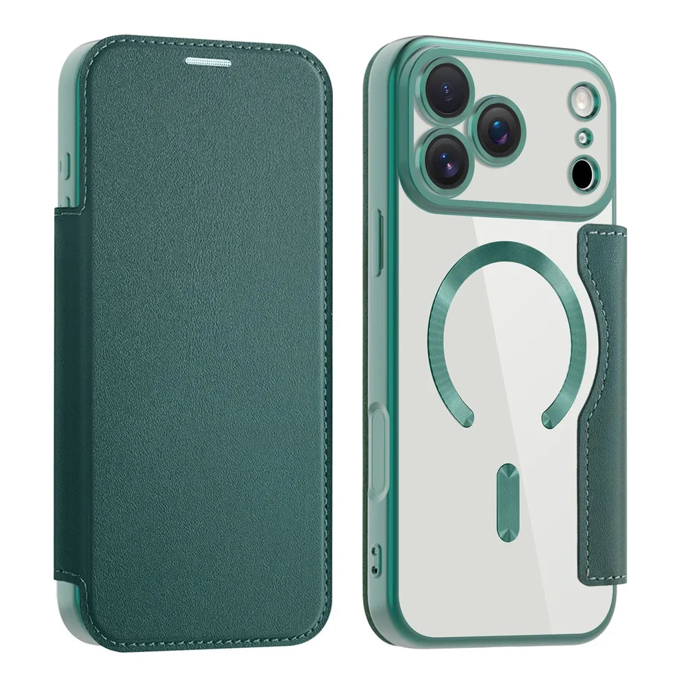 Transparent Wallet Phone Case with MagSafe and RFID Blocking for iPhone 12 13 14 15 16 17 Series | Sansoti