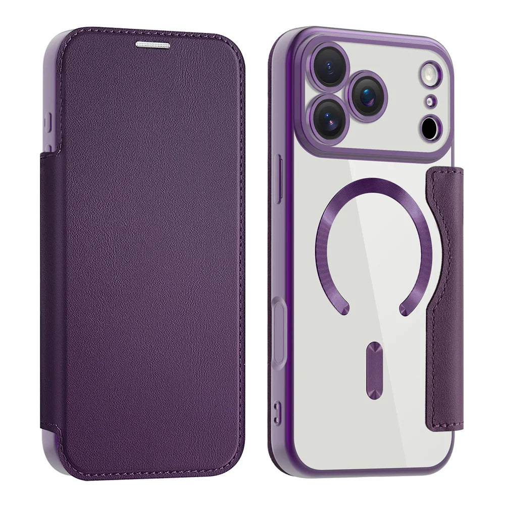 Transparent Wallet Phone Case with MagSafe and RFID Blocking for iPhone 12 13 14 15 16 17 Series | Sansoti
