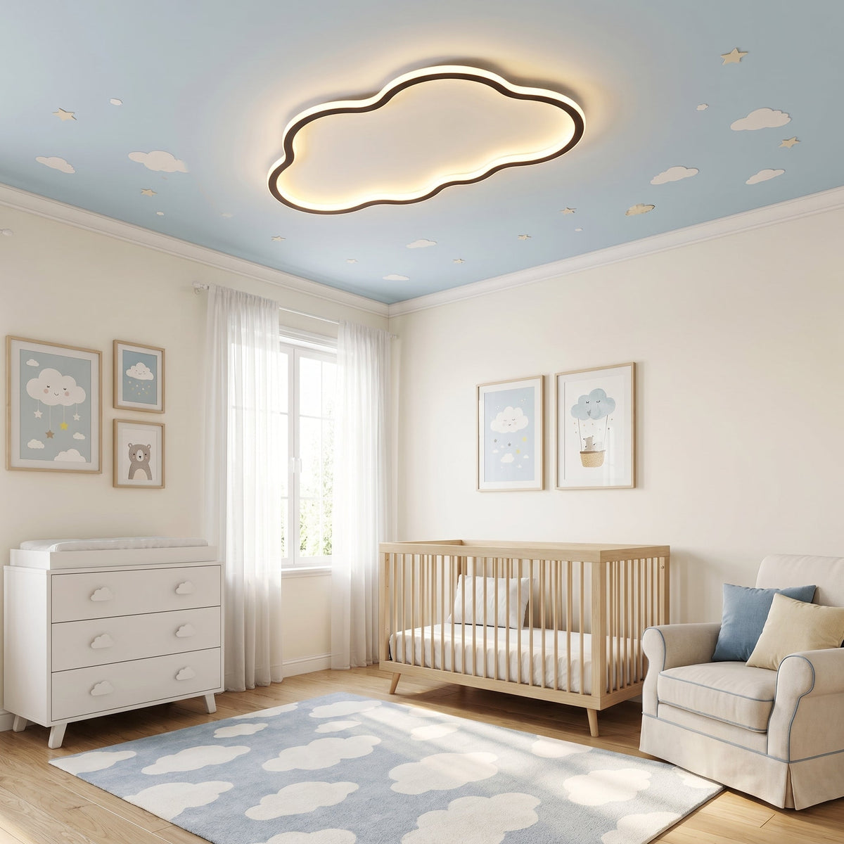 Wolkvormige Plafondlamp LED E27 Aluminium PVC Scandinavisch Design Modern Interieur Woonkamer Kinderkamer | Sansoti