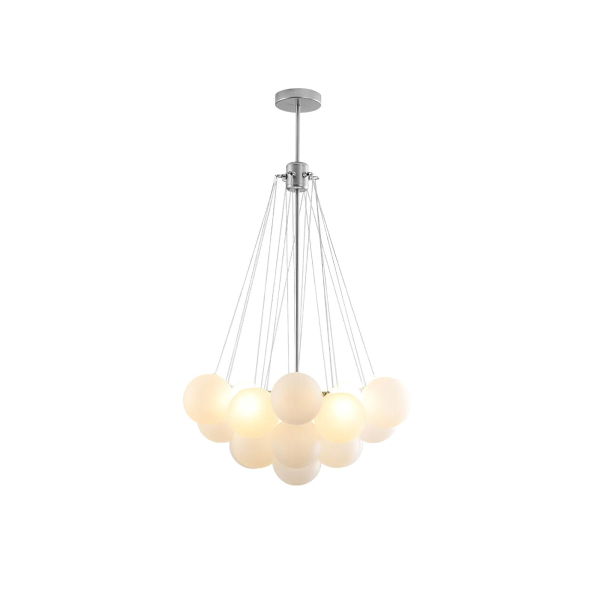 Lámpara colgante de bolas de vidrio, 19-37 bolas, metal dorado, para comedor y salón | Sansoti