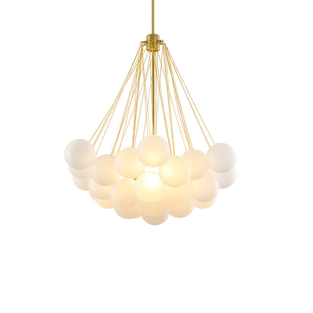 Lámpara colgante de bolas de vidrio, 19-37 bolas, metal dorado, para comedor y salón | Sansoti