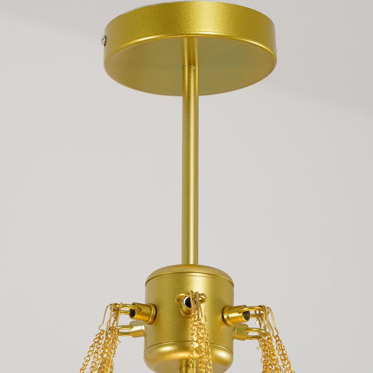 Lámpara colgante de bolas de vidrio, 19-37 bolas, metal dorado, para comedor y salón | Sansoti