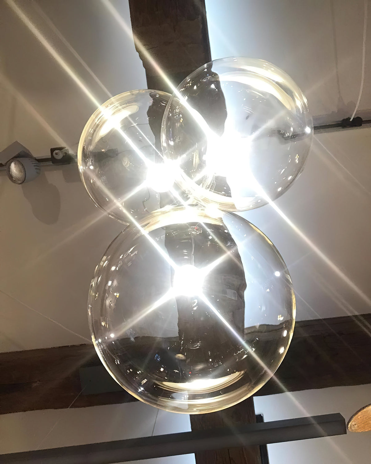 Glazen Hanglamp met Metalen Cluster Bellenbollen Moderne Verlichting | Sansoti