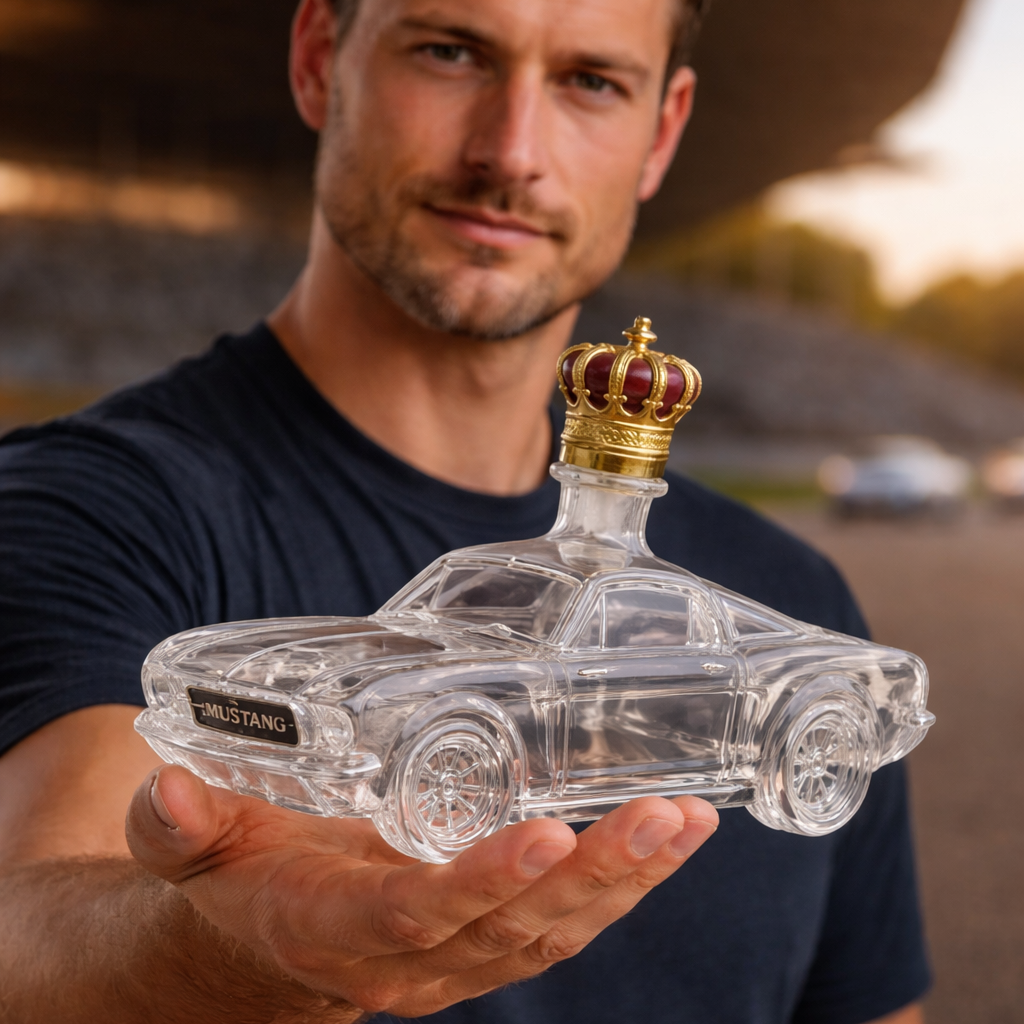 Glaskaraffe für Whisky im Sportwagendesign 850 ml Transparent für Bar Zuhause Dekoratives Geschirr Getränkespender | Sansoti