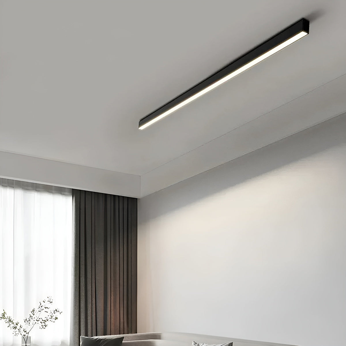 Minimalist LED Ceiling Light Aluminum Strip 60-200cm Dimmable Living Room Bedroom Dining Room Lighting | Sansoti
