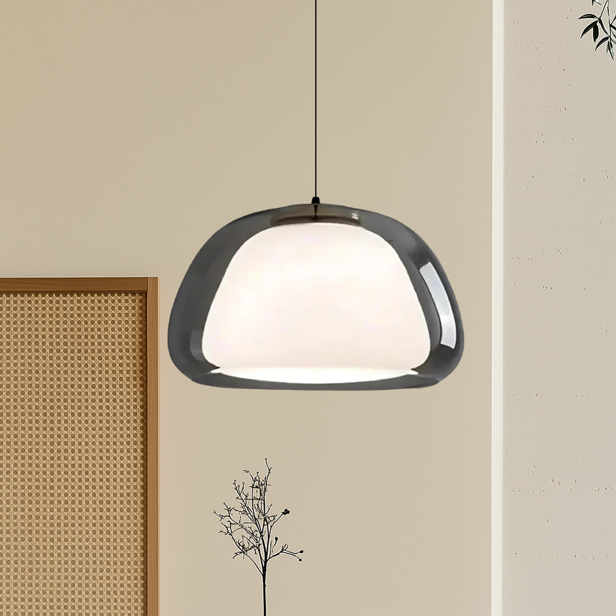Glas-Hängelampe Jellyfish Ø25cm Rauchglas Bernsteinfarben Transparent E27 Verstellbar Moderne Beleuchtung Esszimmer Küche | Sansoti