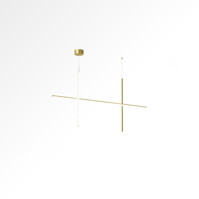 Lustre Gridline LED aluminium or noir salon salle à manger 3000K 4000K 6000K luminaire modulaire linéaire plafonnier | Sansoti