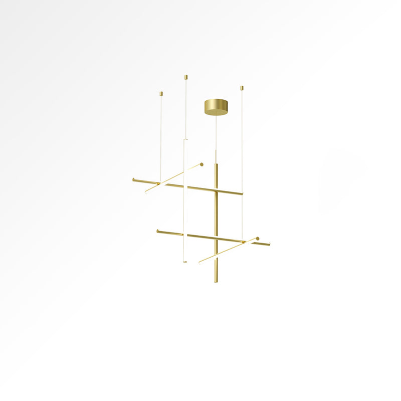 Lustre Gridline LED aluminium or noir salon salle à manger 3000K 4000K 6000K luminaire modulaire linéaire plafonnier | Sansoti