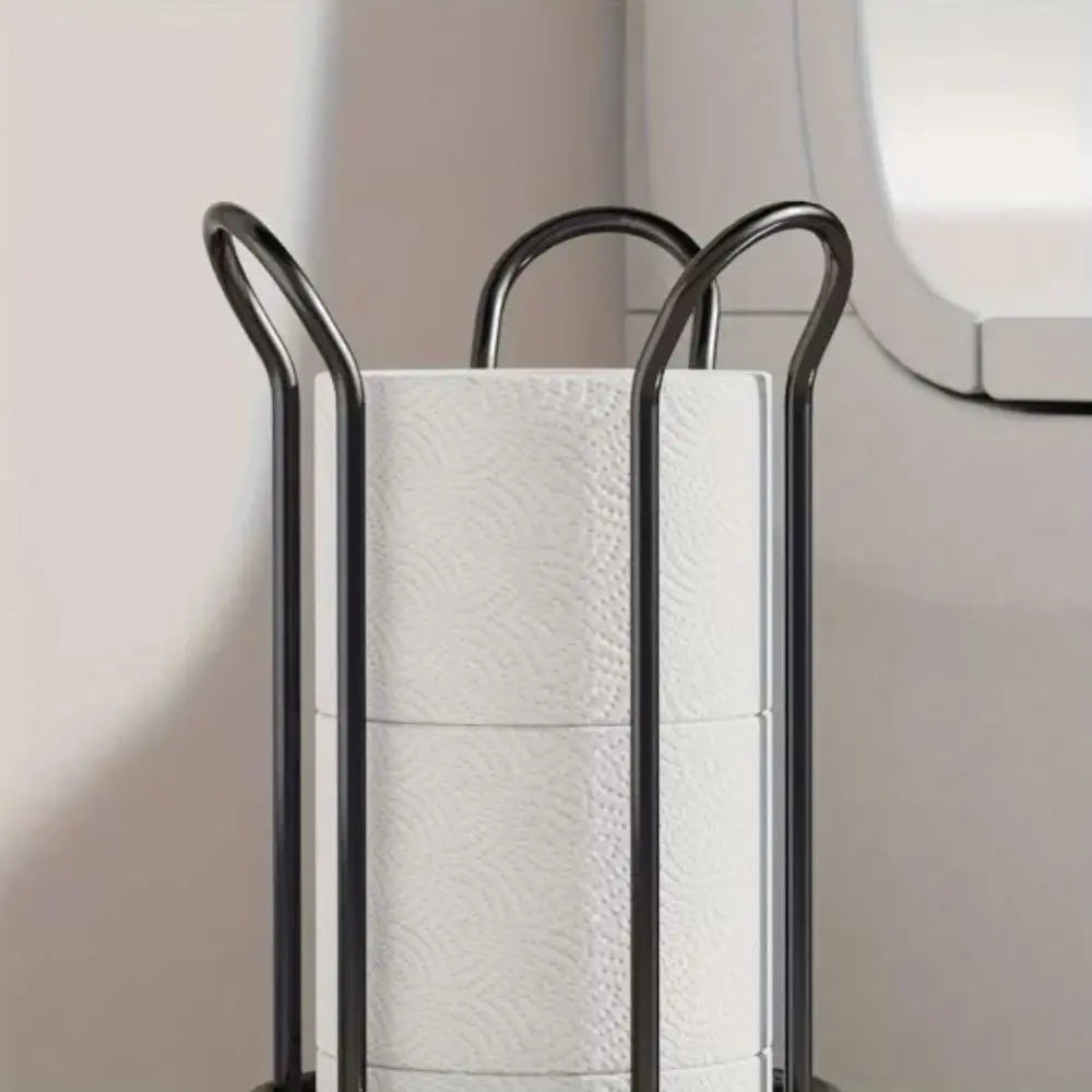 Stehender Toilettenpapierhalter mit Chrom-Finish zur Badaufbewahrung | Sansoti