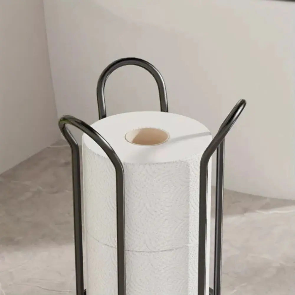 Stehender Toilettenpapierhalter mit Chrom-Finish zur Badaufbewahrung | Sansoti