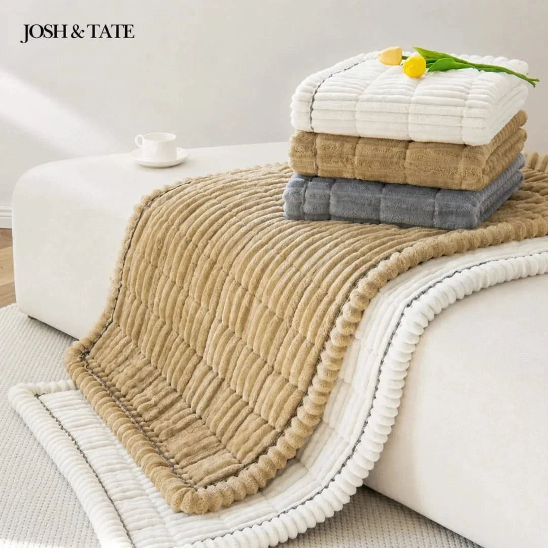 Geribbelde Pluche Bankhoes Anti-Slip Polyester Beschermer voor Woonkamer Sofa Meubelbescherming Bank | Sansoti