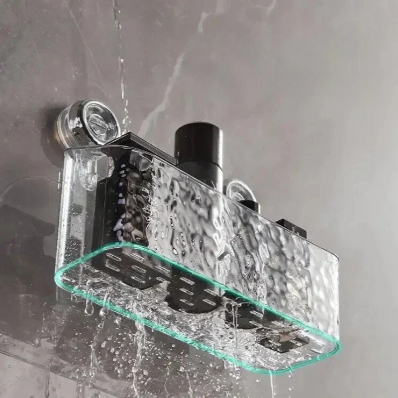 Badkamer Wandrekje met Zuignappen Boorvrij Monteren Doucherekje Shampoo Houder Douche Organizer Opbergrek | Sansoti