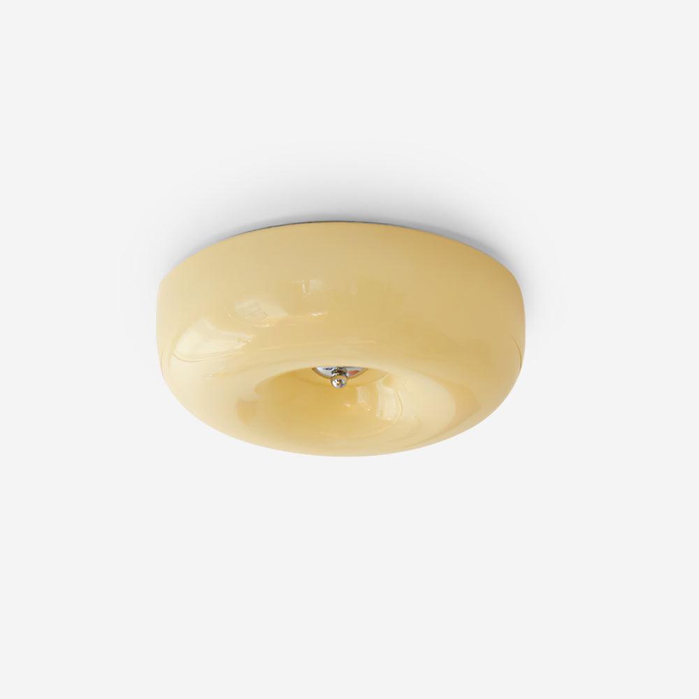 Deckenlampe Milchglas 32–46 cm | Glaskugel mit Silberakzent | Dimmbares Deckenlicht Warmweiß | Sansoti