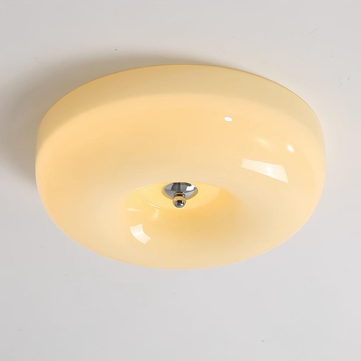 Deckenleuchte aus Glas mit schwebendem Spiralmuster, 3 Größen, integrierte LED, Chromoberfläche, warmweiß, Wohnzimmer | Sansoti