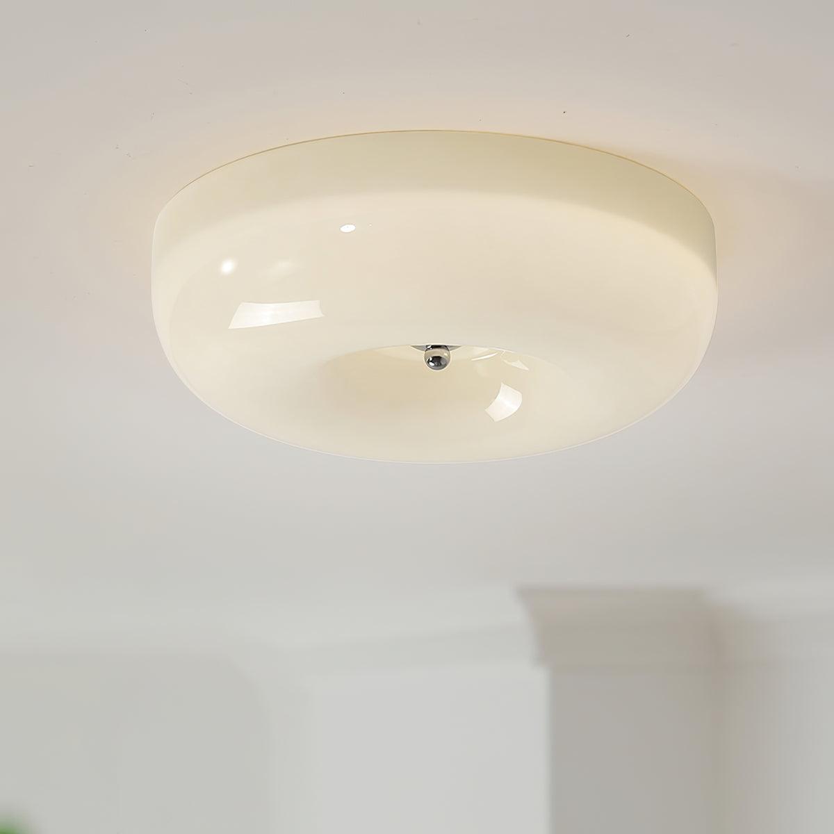 Plafonnier verre LED métal blanc salon chambre couloir plafonnier rond en verre lumière de plafond moderne | Sansoti