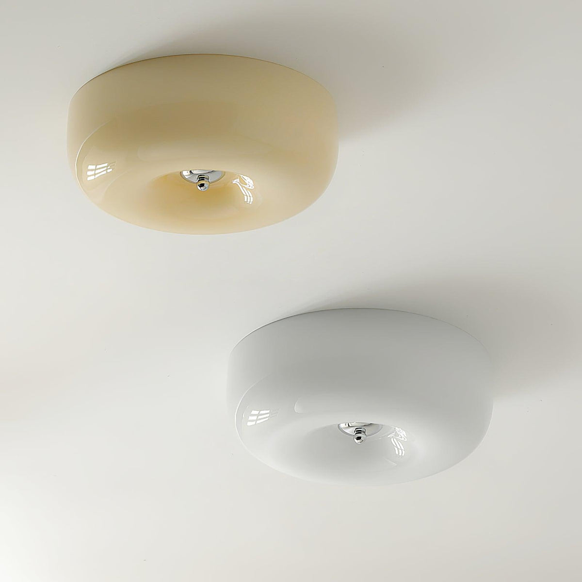 Deckenleuchte aus Glas mit schwebendem Spiralmuster, 3 Größen, integrierte LED, Chromoberfläche, warmweiß, Wohnzimmer | Sansoti
