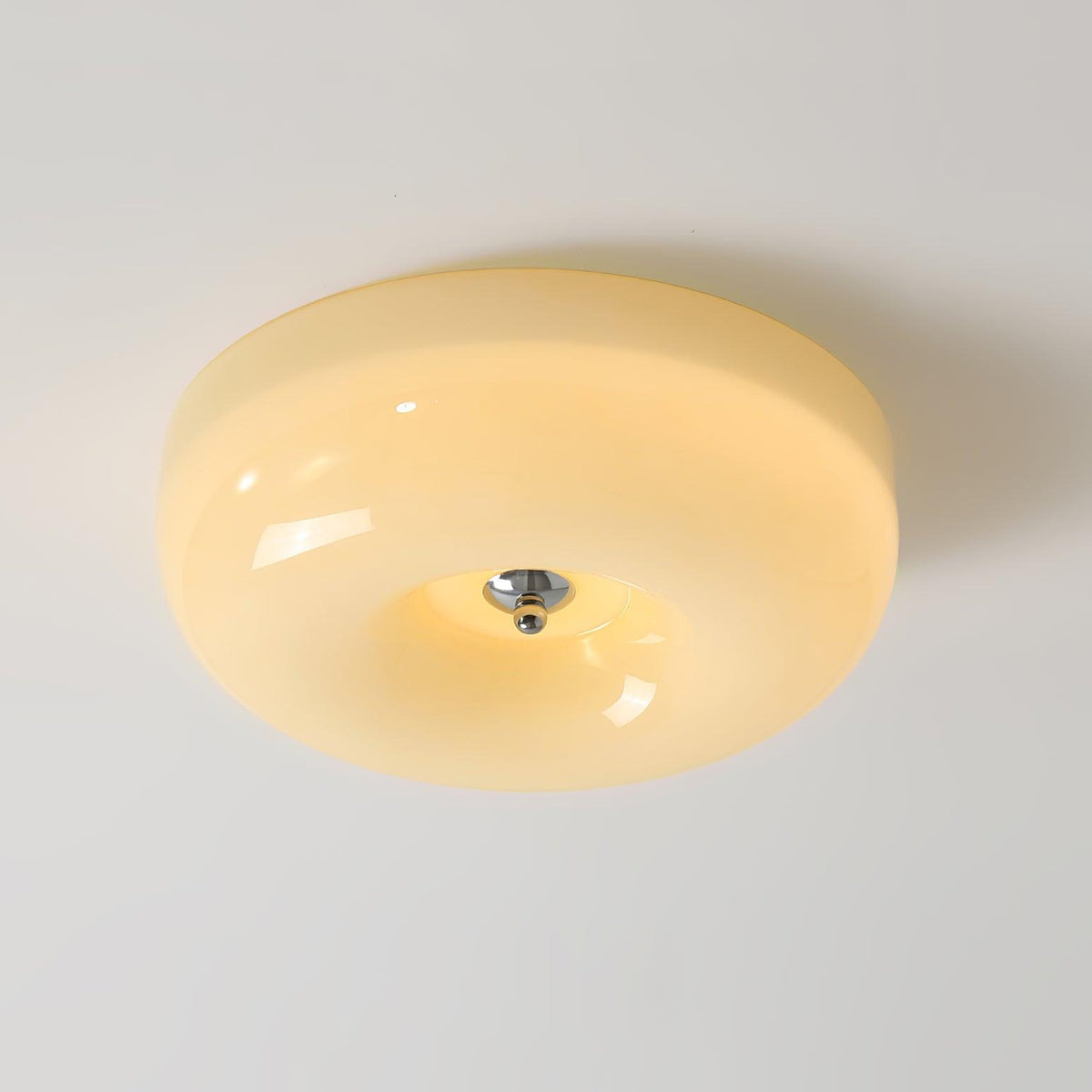 Deckenleuchte aus Glas mit schwebendem Spiralmuster, 3 Größen, integrierte LED, Chromoberfläche, warmweiß, Wohnzimmer | Sansoti